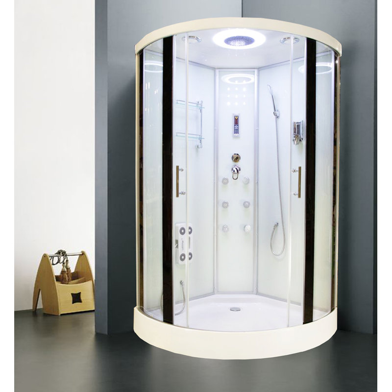Royal Home Showers 47" x 86" Round Sliding Shower Enclosure with Base